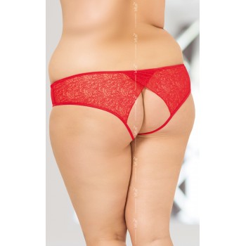 Braguita Abierta de Encaje Rojo  XL-XXXL 2467