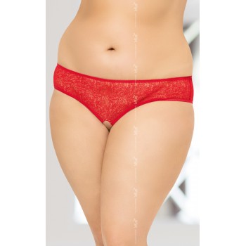 Braguita Abierta de Encaje Rojo  XL-XXXL 2467