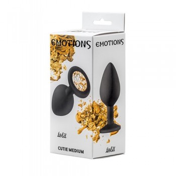 Joya Anal Silicona Emotions- Negro-Dorado - Talla M