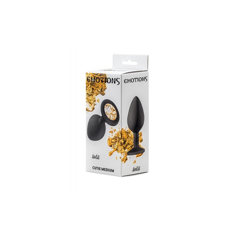 Joya Anal Silicona Emotions- Negro-Dorado - Talla M