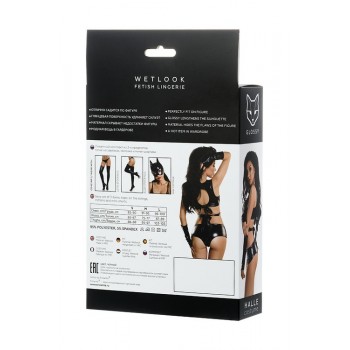 Set 3 piezas Wetlook Negro Halle Talla S