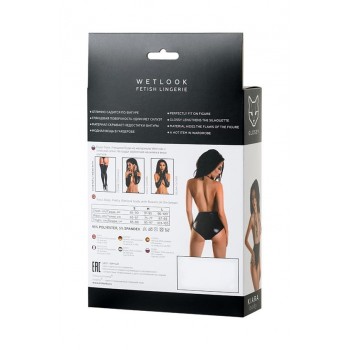 Body Wetlook Negro con Transparencia Kiara Talla S