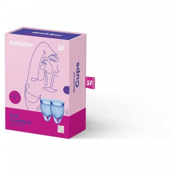 Feel confident Menstrual Cup Dark Blue Set de 2 Copas Vaginales Satisfyer