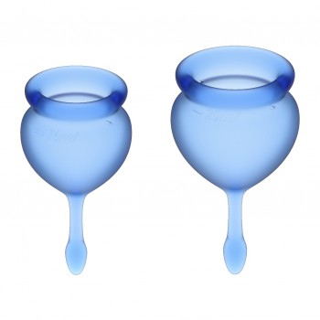 Feel good Menstrual Cup Dark Blue Set de 2 Copas Vaginales Satisfyer