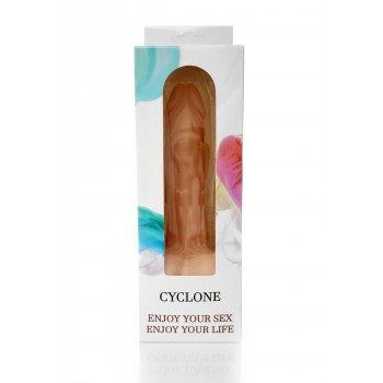 Cyclone Vibrador con testículos 12 funciones Ciber Skin 19,5cm Flesh