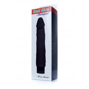 Vibrador Negro Real Skin TPE 22x4cm