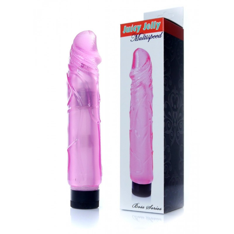 Vibrador Rosa Jelly  TPR 22x4cm