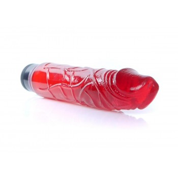 Vibrador Rojo Jelly  TPR 22x4cm