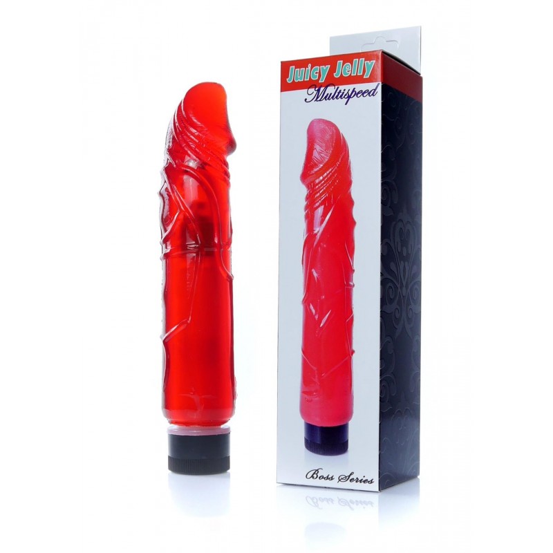 Vibrador Rojo Jelly  TPR 22x4cm