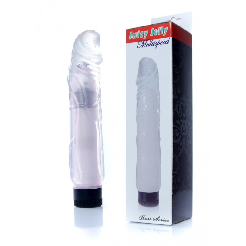 Vibrador Transparente Jelly  TPR 22x4cm