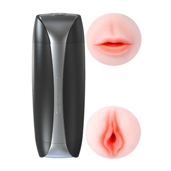 Vagina y Boca SUSAN recargable, con 36 modos de vibración Masturbador Ciberskin