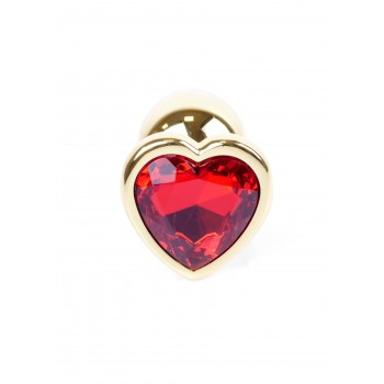 Joya Anal Corazón Dorado - Rojo Aluminio - Talla S