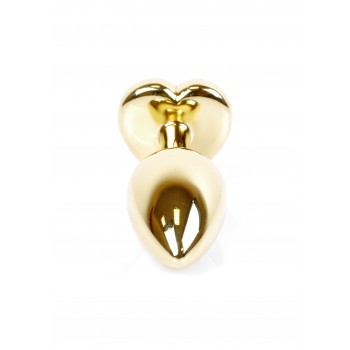 Joya Anal Corazón Dorado - Clear Aluminio - Talla S