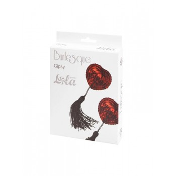 Pezoneras Burlesque GIPSY - Corazón con Pompon Rojas Lentejuelas