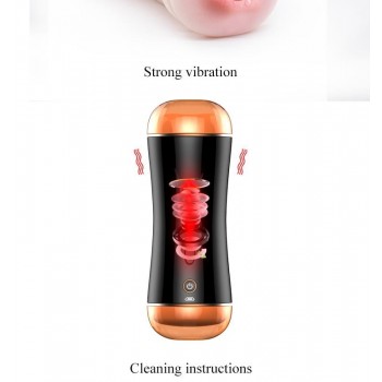 Vagina y Ano Recargable, interactivo con sensor de movimiento ,10 modos de vibración Masturbador Ciberskin