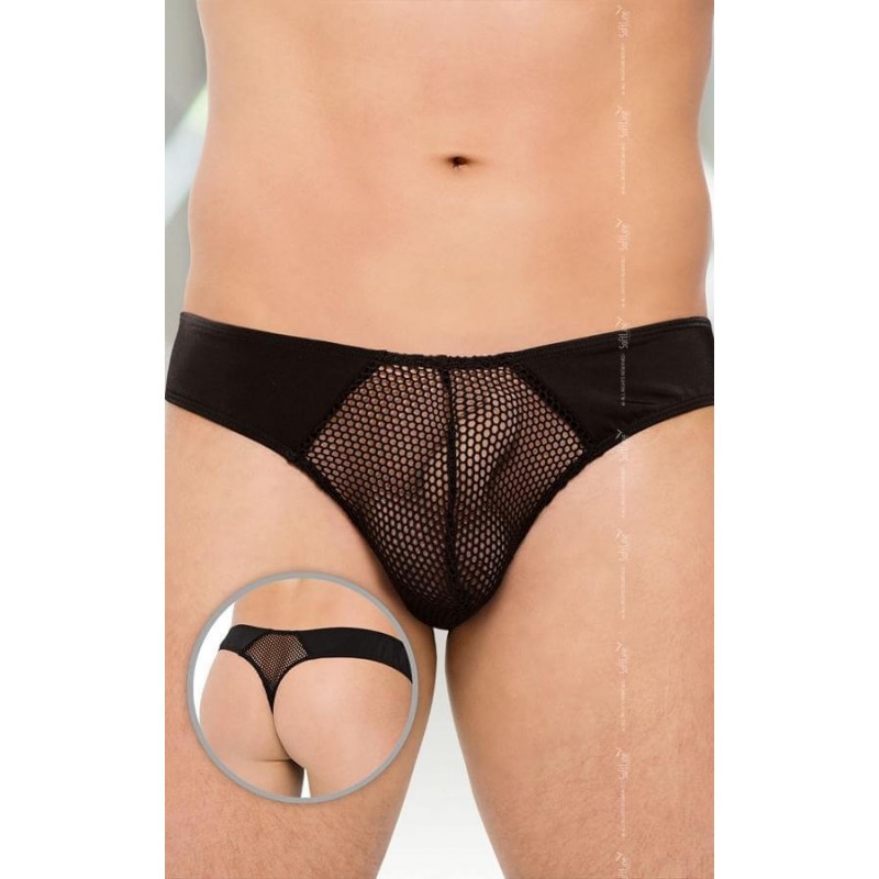 Tanga Negro con transparencia 4514