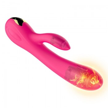 Petting Vibrador Doble Flexible Recargable Calor 7 modos + turbo