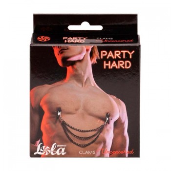 Pinzas Pezones con cadena triple Uncensored - Party Hard