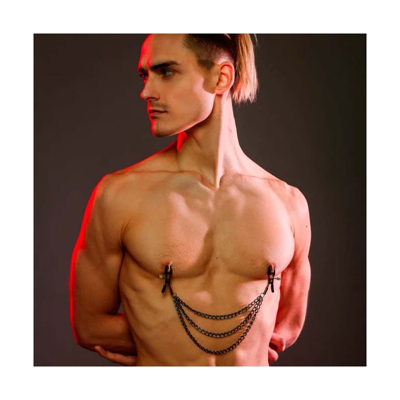 Pinzas Pezones con cadena triple Uncensored - Party Hard