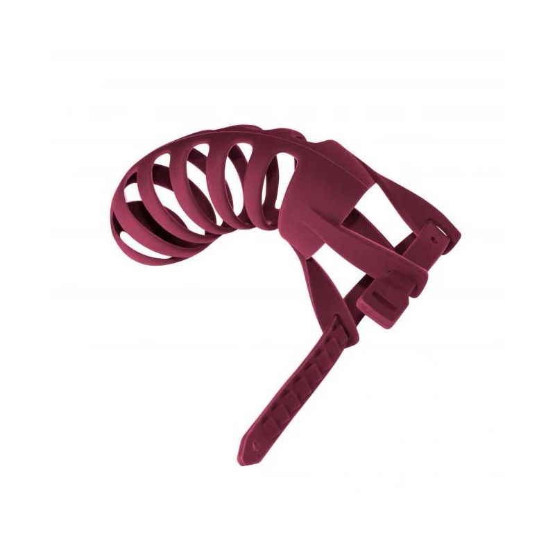 Cinturon de Castidad con candado - Silicona- Romello - color vino - Party Hard