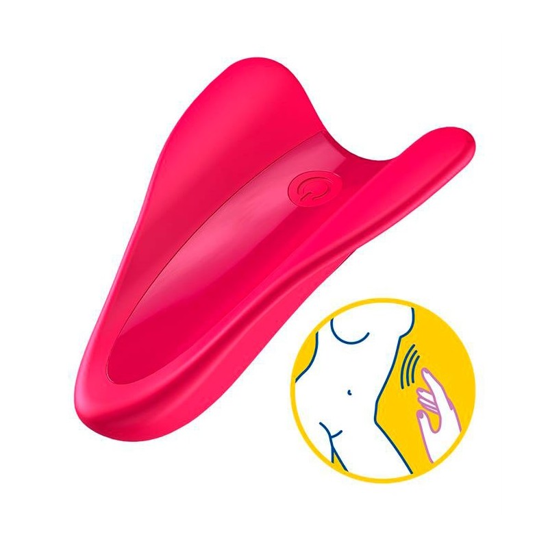 Satisfyer High Fly Rojo Mini Vibrador Dedo Recargable 12 modos