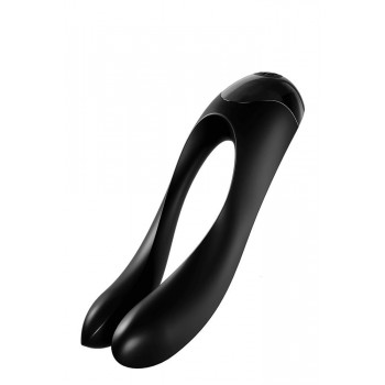 Satisfyer Candy Cane Negro Mini Vibrador Dedo 2 motoresRecargable 12 modos